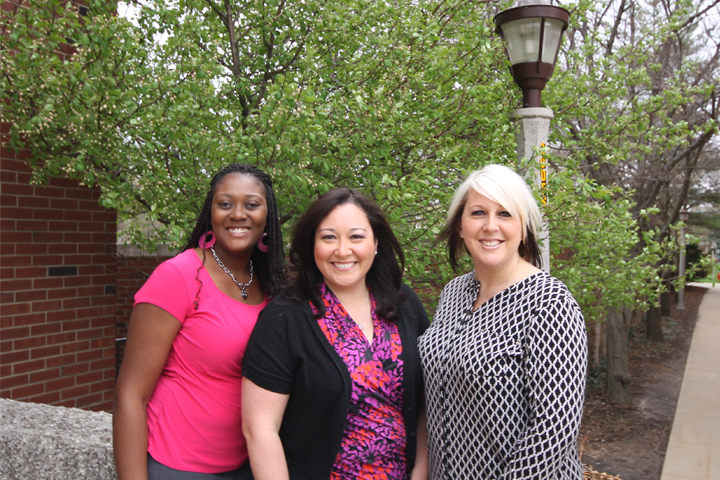 Honored special education faculty members (from left) Shaqwana Freeman Green, Yojanna Cuenca-Carlino, and April Mustian
