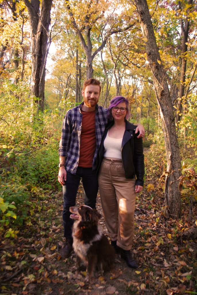 Rachael, her husband Kyle, and their dog Dolly enjoy the Shady Hollow Nature Trail just outside of town.